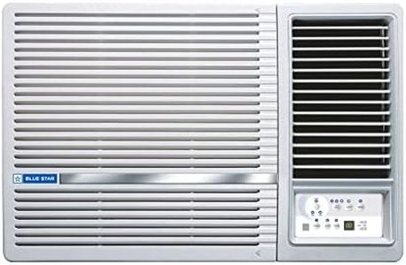 Blue Star 1.5 Ton 3 Star Fixed Speed Window AC (Copper, Turbo Cool, Fan Modes-Auto/High/Medium/Low, Hydrophilic Blue Fins, Dust Filters, Self-Diagnosis, WFD318L, White)
