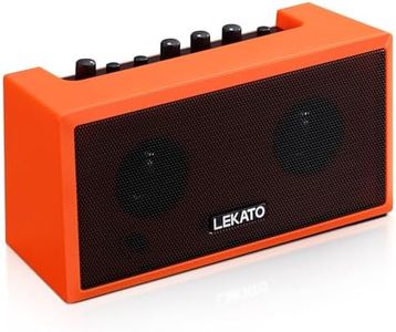 Mini Guitar Amplifier LEKATO Electric Guitar Amp with Clean Overdrive Effects 5W Bass Amp Bluetooth Bass Amplifier Small Amp for Daily Practice Portable, Orange