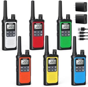 NXGKET Walkie Talkies Long Rang for Adults NOAA Weather Alerts Scan, Rechargeable Walkie Talkies 2 Way Radio 22 Channel 6 Pack with 1800mAh Li-ion Battery USB-c Cable Hiking Accessories Camping Gear