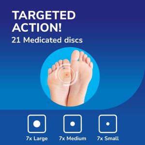 Dr. Scholl's Wart & Verruca Removal Plasters, 21 Pack – Fast Pain Relief, Washproof