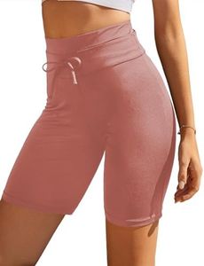Ekouaer Women's Board Shorts High Waist Swim Shorts Beach Surf Swimwear Shorts Gray Red,Large