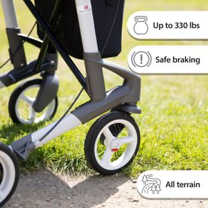 Topro Troja 5G Rollator, Medium – Silver Mobility Walker