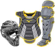 Mizuno Samurai Womens Boxed Catcher's Gear Set, Grey-Yellow, 13-15" Women's