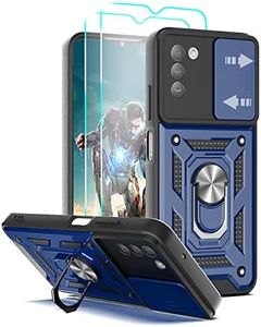 YmhxcY for Nokia G400 Case,Nokia G400 5G 2022 N1530DL Case with Slide Camera Cover and 2× HD Screen Flim,Heavy Duty Shockproof Protective Case with Magnetic Metal Stand for Nokia G400-SJ Blue
