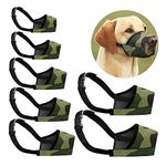 CILKUS Dog Muzzles Suit, 7 PCS Adjustable Breathable Safety Small Medium Large Extra Dog Muzzles for Anti-Biting Anti-Barking Anti-Chewing Safety Protection (Camouflage)