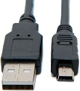 Cavo Mini USB Transfer Cable Compatibile con Canon Digital IXUS 160, 162, 165, 170, 172, 185, 210, 220 HS, 230 HS, 240 HS, 255 HS, 265 HS, 275 HS, 300 HS, 310 HS, 500 HS, 510 HS Foto Video (0,8M)