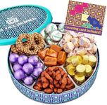 Fancy Chocolate and Nuts Gift Basket - Chocolate Candy Assortment Gift Tin - Christmas Gifts - Holiday Candy Chocolates for Family by On Occasion