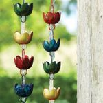 BestNest Ancient Graffiti Lily Rain Chains, Multicolored, Pack of 2