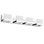 Tipace Modern 4 Lights LED Vanity Light for Bathroom Up and Down Chrome Bathroom Wall Light Fixtures Over Mirror(White Light 6000K)