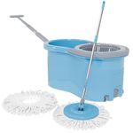 TEX-RO Spin Mop for Home Cleaning Floor with Bucket Set | 360° Magic Mop with Easy Wheels, Drain Outlet & Microfiber Head | Floor Mop for Home, Pocha Machine for Floor Cleaning - Blue
