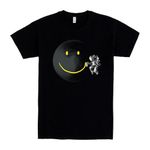 Pampling T-Shirt 100% Cotton with Short Sleeve, Unisex Fit with Original Patterns in 5 Sizes, T-Shirt Black, Model Make a Smile (XXL)