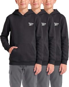 Reebok 3 Pack Boys Fleece Pullover Hoodie Sweatshirt Kids Teen Youth Long Sleeve