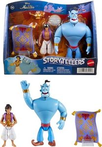 Disney Aladdin Storytellers Pack of 3 Figures Genie, Aladdin and Magic Carpet, Cave of Wonders Authentic Posable Movie Toys 4 Inch Scale