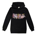 LQBNZQZ Hoodies for Girls Boys Fashion Sport Sweatshirt Kid Long Sleeve Shirts Pullover Novelty Cute Tracksuit(Black, 11-12 Years)