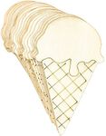 Cliths Pack of 24 pcs Ice Cream Wood Cutouts for DIY Crafts, Unfinished Wood Cutouts Cupcake Ice Cream Shape Baby Shower Party Favors Hanging Decorations.
