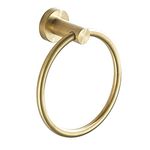 WEIKO Gold Towel Ring, Round Hand Towel Holder Bathroom Wall Mount Towel Rack Stainless Steel Brushed Gold