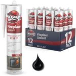 Kraken Bond High Temperature Black Fireplace Sealant 2732°F - (12x10.1oz.) Fire Resistance Up to 2732°F, High Temp Fire Caulk for Ovens, Stoves, Chimneys - Fast Dry, Paintable, Non-Flammable, 12 Pack