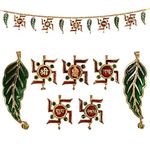 URBAN HAAT Metal Decorative Ethnic Bandarwal Toran Door Hangings (Swastik)