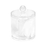 Compactor Transparent Cotton Bud and Cotton Wool Pad Storage Container and Dispenser with Lid, Makeup Remover Cotton Pads Organiser and Cotton Wool Balls Holder for Bedroom and Bathroom Storage