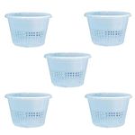 SHOPMEFAST Garden Plastic Hydroponics Orchid Pots, Plastic Plant Containers Set (8.75 inches, Natural) (Clear - Set of 5)