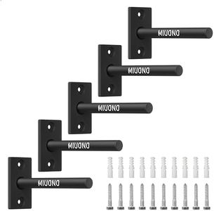 MIUONO Weight Plate Rack, Wall Mount Weight Plate Holder for 1" Plates, 5 Pack Weight Storage Racks Home Gym Organizer