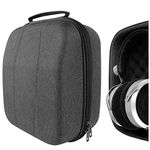 Geekria Shield Case for Large-Sized Over-Ear Headphones, Replacement Hard Shell Travel Carrying Bag with Cable Storage, Compatible with HiFiMAN HE 6se, HE 1000 Headsets (Dark Grey)