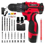 LMYJ Cordless Drill Driver, 18V Combi Drill, 31PCS Electric Screw Driver Set, 35Nm Variable Speed Multifunctional Rechargeable Power Drill Screwdriver Tool Starter Kit with Dual Battery 1500mAh Li-ion