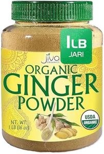 Jiva Organics Organic Ginger Root Powder, 1 LB Bulk - Non-GMO - for Cooking, Baking, Tea & More