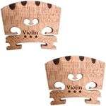 TUOREN 2pcs Violin Bridge 4/4 Full Size Fine Grade Maple Violin Parts Music Instrument Replacement with G-D-A-E String U-Groove