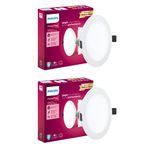 PHILIPS 12W Round AP Plus UltraGlow LED DL Recessed LED Panel Ceiling Light (Pack of 2,Warm White)