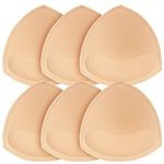 D Club Nimiah Bra Pads Inserts Women's Comfy Breast Cup Inserts 3 Pair in Set for A&B Cup, Pale Beige, A/B