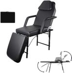 HYZSWGC Portable Tattoo Chair, Adjustable Massage Facial Table Bed, 73 Inch Massage Tattoo Chair for Salon Beauty Spa, Folding Spa Bed Table with Carry Case, Black