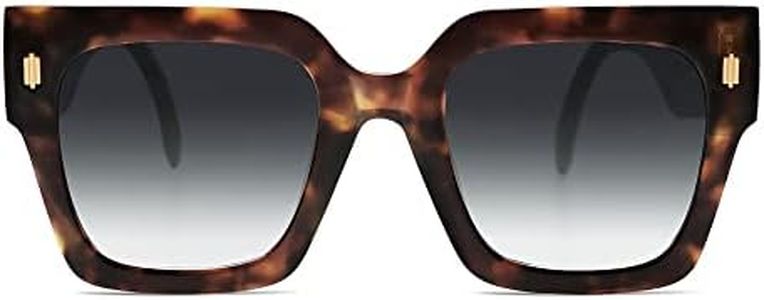 SOJOS Vintage Oversized Square Sunglasses for Women, Retro Womens Luxury Big Sun Glasses UV400 Protection SJ2194 with Leopard Frame/Grey Grading Lens