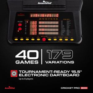 Arachnid Cricket Pro 800 Electronic Dartboard – Tournament Quality