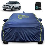 Autobirsa Waterproof Car Body Cover for Tata NEXON 100% All Weather Proof with Mirror & Antenna Packet & Full Bottom Elistic, Triple Stitching with 100% Nail Proof Cover Navy Blue