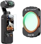 K&F Concept Magnetic Star Filter for DJI Osmo Pocket 3, 6 Points Cross Screen Starburst Sparkling Effect Lens Filter, Optical Glass/HD/Multi-Coated Filters