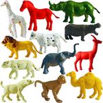 Mallexo Mini Forest Animal Figure Toy Set of 12Pcs Farm & Jungle Animal Toys Playsets | Realistic Safari Janwer Set Birthday & Return Gifts | Learning Educational Animal Figurine for Kids 3+ Years