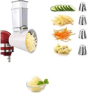 Slicer/Shredder Attachments for KitchenAid Stand Mixers, Food Slicers Cheese Grater Attachment, Salad Maker Accessory Vegetable Chopper with 4 Blades Dishwasher Safe