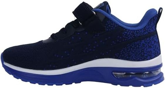 JARLIF Kids Athletic Tennis Running Shoes Breathable Sport Air Gym Jogging Sneakers for Boys & Girls (Size7 Big Kid,Darkblue)