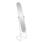 Harbour Housewares 1x White 153cm x 30cm Round Full-Length Mirror - Large Long Tall Free-Standing Bedroom Floor Mirrors - Metal Frame