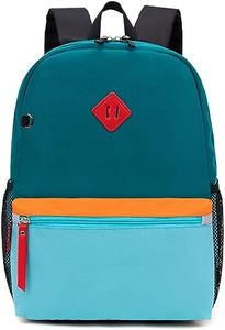 HawLander Little Kids Backpack for Boys Toddler School Bag Fits 3 to 6 years old, D Green Blue, Medium, Modern