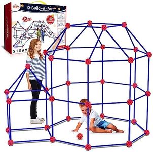 OleFun 180 Pack Fort Building Kits for Kids 4, 5, 6, 7, 8+ Year Old Boys & Girls, Creative STEM Building Toys for DIY Castles, Tunnels, Play Tent, Ideal Gifts for Aged 5-8