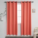 YGO Coral Blackout Curtains for Bedroom 2 Panels Set Room Darkening Drapes Thermal Insulated Solid Grommets Window Treatment Pair for Nursery, Living Room,W52xL84 inch