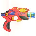 Funbee Storm Striker Gun Toys for Kids - Musical Gun Toy with Dazzling Rolling Action, Flashing LED Lights & Realistic Sound - Shockproof Pretend Play Pistol Toy Gun for Kids 3+ Years Boys Girls (Red)