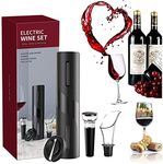 Electric Wine Opener,Deoxys Automatic Corkscrew,Set Contains Foil Cutter,Pourer,Vacuum Stopper(4 Piece Gift Set)One-click Button Reusable Wine Bottle Openers with LED Light for Home Kitchen Party Bar.