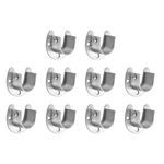 uxcell 10PCS Stainless Steel Closet Rod Brackets, 7/8 Inch Dia U Shaped Flange Rod Holder, Silver