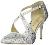 Jessica Simpson Women's Accile Embellished Pump, White, 8.5