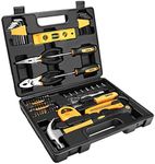 DEKOPRO 65 Piece Tool Set General Household Hand Tool Kit with Plastic ToolBox Storage Case