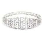 ZENEME Bracelet Rhodium-Plated Silver Toned White American Diamond Studded Handcrafted Inclusive Kada Openable Bracelet For Women and Girls