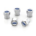 Ford Blue Logo Chrome Valve Cap Covers